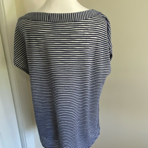 Jones New York Cotton Blend Boatneck Sleeveless Nautical Coastal Knit Top-Sz-L - Picture 9 of 16